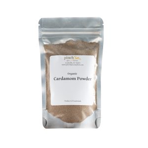fresh ground cardamom powder in a bag
